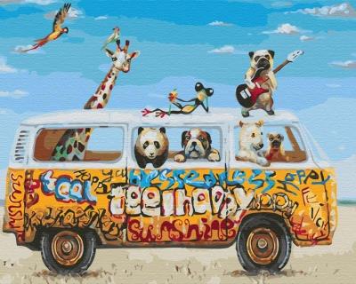 Opakowanie Malowanie po numerach Rajd zwierząt 40x50cm