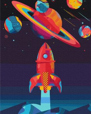 Opakowanie Malowanie po numerach Rakieta w kosmosie