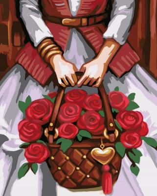 Opakowanie Malowanie po numerach - Róże w koszu 40x50cm