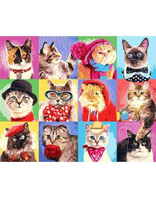Opakowanie Malowanie po numerach - Różne koty 40x50