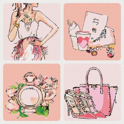 Malowanie po numerach - Różowe marzenia 2 40x40cm. Wydawca: Ideyka. SmakLiter.pl Opakowanie Malowanie po numerach - Różowe marzenia 2 40x40cm