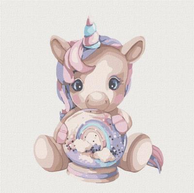 Opakowanie Malowanie po numerach - Różowy jednorożec 30x30cm