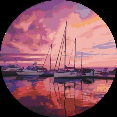 Opakowanie Malowanie po numerach Różowy świt w klubie jachtowym