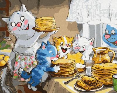 Malowanie po numerach - Słodkie naleśniki 40x50cm. Wydawca: Ideyka. SmakLiter.pl Opakowanie Malowanie po numerach - Słodkie naleśniki 40x50cm