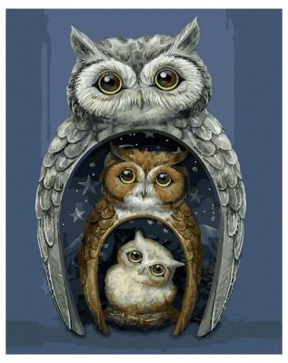 Opakowanie Malowanie po numerach - Sowia rodzina 40x50cm