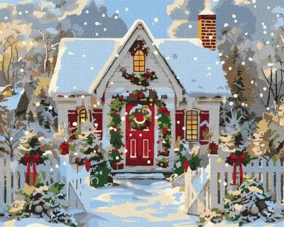 Opakowanie Malowanie po numerach - Świąteczny dom 40x50cm