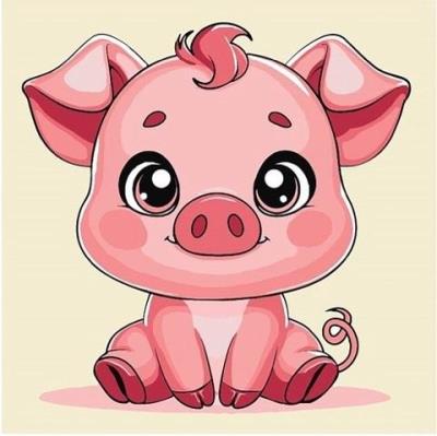 Opakowanie Malowanie po numerach - Świnka 25x25cm