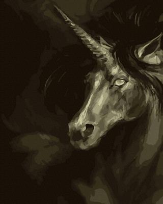 Opakowanie Malowanie po numerach Szary jednorożec