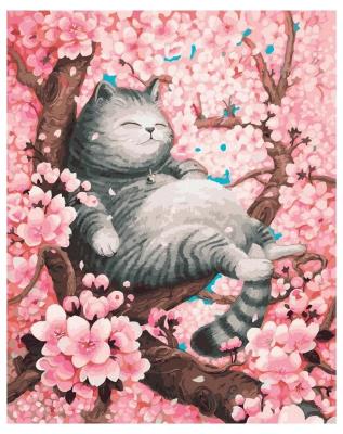 Opakowanie Malowanie po numerach - Szary pręgowany kot 40x50