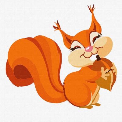 Opakowanie Malowanie po numerach - Szczęśliwa wiewiórka 30x30