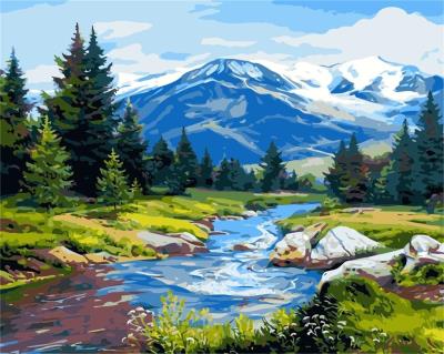 Opakowanie Malowanie po numerach- Szwajcarski potok 40x50cm