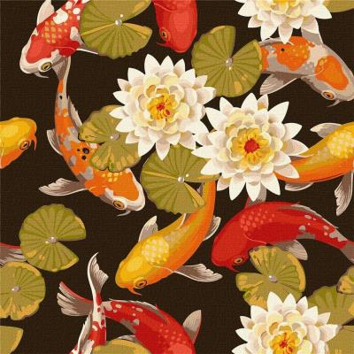 Opakowanie Malowanie po numerach - Tęczowe karpie 40x40