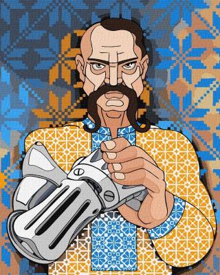 Opakowanie Malowanie po numerach - Ukraiński cyborg 40x50cm