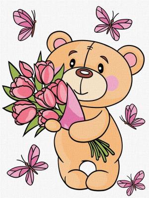 Opakowanie Malowanie po numerach - Uroczy miś 30x40cm