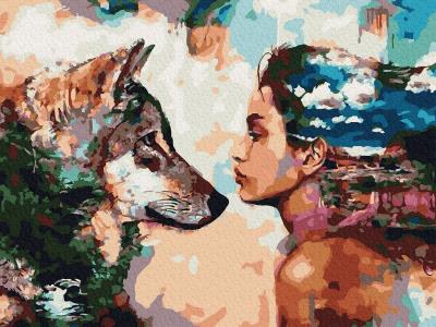 Opakowanie Malowanie po numerach Wilk i kobieta