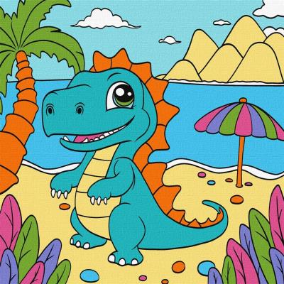 Opakowanie Malowanie po numerach - Zabawny dinozaur 25x25cm