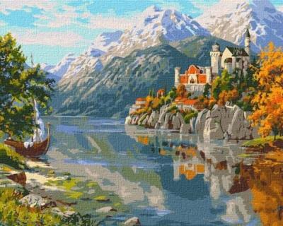 Opakowanie Malowanie po numerach - Zamek w górach 40x50cm