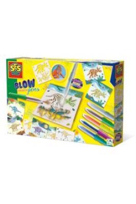 Malowanie przez dmuchanie Dinozaur. Wydawca: SES Creative. SmakLiter.pl Opakowanie Malowanie przez dmuchanie Dinozaur