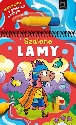 Malowanka z pisakiem wodnym. Szalone lamy. Autor: Podgórska Anna. SmakLiter.pl Okładka książki Malowanka z pisakiem wodnym. Szalone lamy