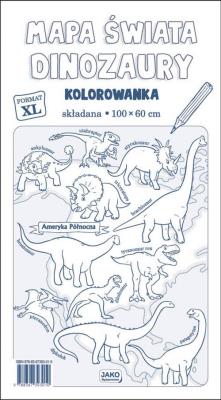 Opakowanie Mapa Świata Dinozaury Kolorowanka XL 2 sztuki