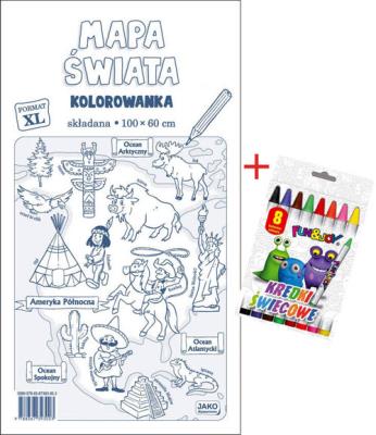 Opakowanie Mapa świata Kolorowanka XL + kredki