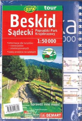 Okładka książki Mapa tur. Beskid Sądecki 1:250 000 + atlas sam PL