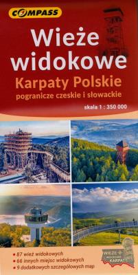 Okładka książki Mapa - Wieże widokowe Karpaty Polskie