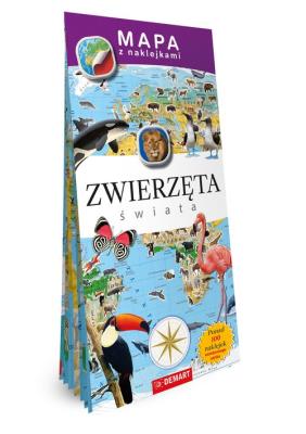 Okładka książki Mapy z naklejkami. Zwierzęta świata