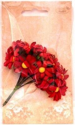 Opakowanie Margerytki materiałowe czerwone 2cm 12szt