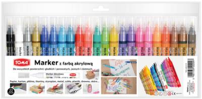 Marker akrylowy 22 kolory. Wydawca: TOMA. SmakLiter.pl Opakowanie Marker akrylowy 22 kolory