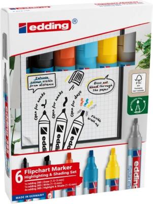 Opakowanie Marker do efektów na flipchartach 6 kolorów