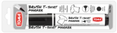 Marker do T-shirtów Brush czarny. Wydawca: TOMA. SmakLiter.pl Opakowanie Marker do T-shirtów Brush czarny