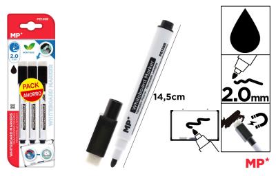 Opakowanie Marker do tablic 3szt czarny