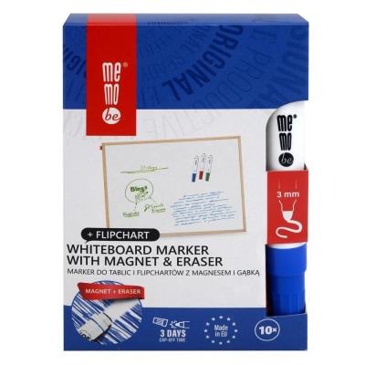 Opakowanie Marker do tablic z magnesem i gąbką nieb. (10szt)