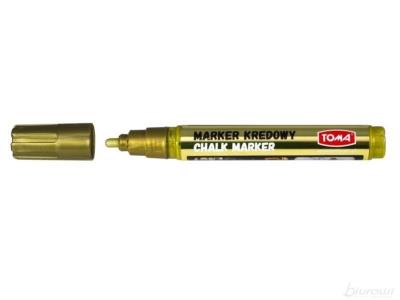 Marker kredowy 4,45 mm złoty TOMA. Wydawca: TOMA. SmakLiter.pl Opakowanie Marker kredowy 4,45 mm złoty TOMA