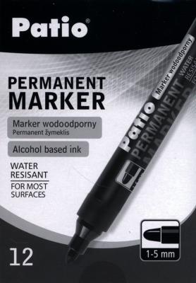 Opakowanie Marker permanentny okrągły czarny 12 sztuk