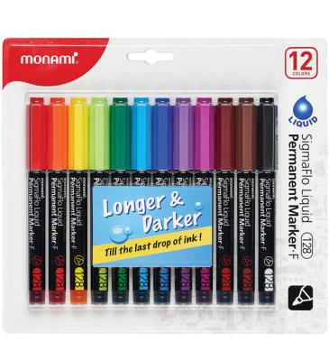 Marker permanentny SigmaFlo 12kol MONAMI. Wydawca: Monami. SmakLiter.pl Opakowanie Marker permanentny SigmaFlo 12kol MONAMI