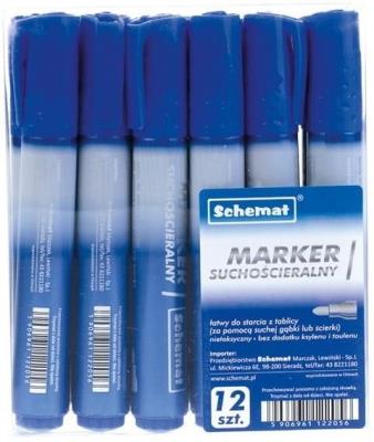 Opakowanie Marker suchościeralny okrągły niebieski (12szt)