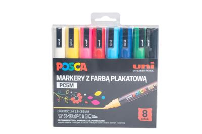 Opakowanie Markery PC5-M zestaw 8 sztuk markerów Posca Uni