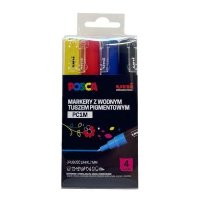 Opakowanie Markery plakatowe PC-1M 4 kolory POSCA UNI