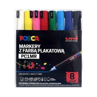 Opakowanie Markery plakatowe PC-1MR 8 kolorów POSCA UNI