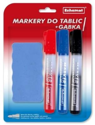 Opakowanie Markery suchościeralne do tablic + gąbka