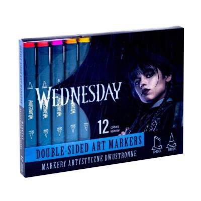 Markery trójkątne dwustronne 12kol Wednesday ASTRA. Wydawca: ASTRA papiernicze. SmakLiter.pl Opakowanie Markery trójkątne dwustronne 12kol Wednesday ASTRA