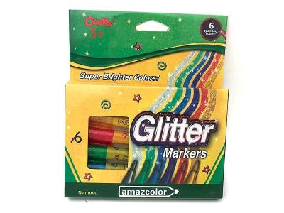 Opakowanie Markery żelowe z brokatem 6 kolorów