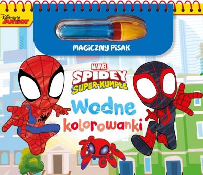 Marvel Spidey i Super-kumple. Wodne kolorowanki. Magiczny pisak. Autor:   Praca zbiorowa. SmakLiter.pl Okładka książki Marvel Spidey i Super-kumple. Wodne kolorowanki. Magiczny pisak