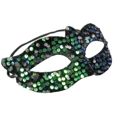 Opakowanie Maska wenecka z cekinami ciemna
