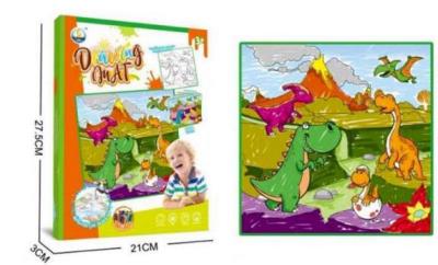 Opakowanie Mata do kolorowania z dinozaurami zmywalna