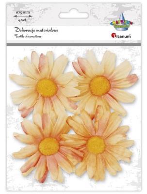 Opakowanie Materiałowe margerytki 3D 75mm różowe 4szt