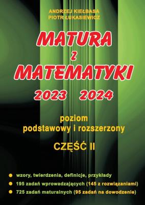 Okładka książki Matura z matematyki 2023 2024 część 2 poziom podstawowy i rozszerzony