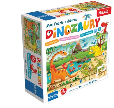Maxi Puzzle Dinozaury GRANNA. Wydawca: Granna. SmakLiter.pl Opakowanie Maxi Puzzle Dinozaury GRANNA